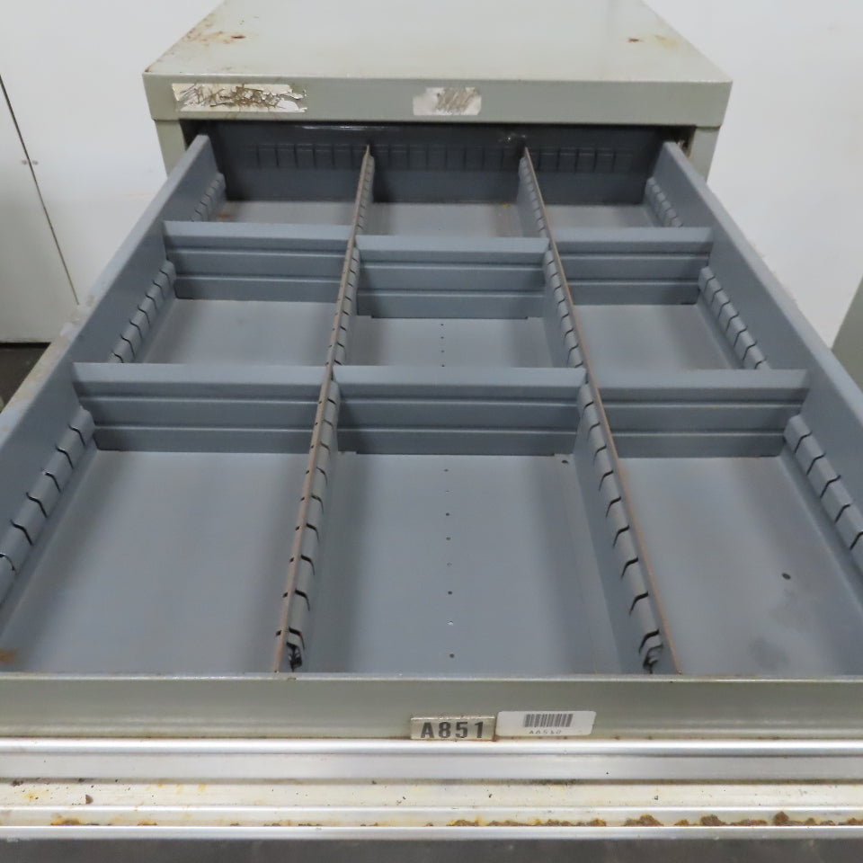 Stanley Vidmar 8 Drawer Small Parts Tools Storage Shop Cabinet 22.5" x 28" x 59"