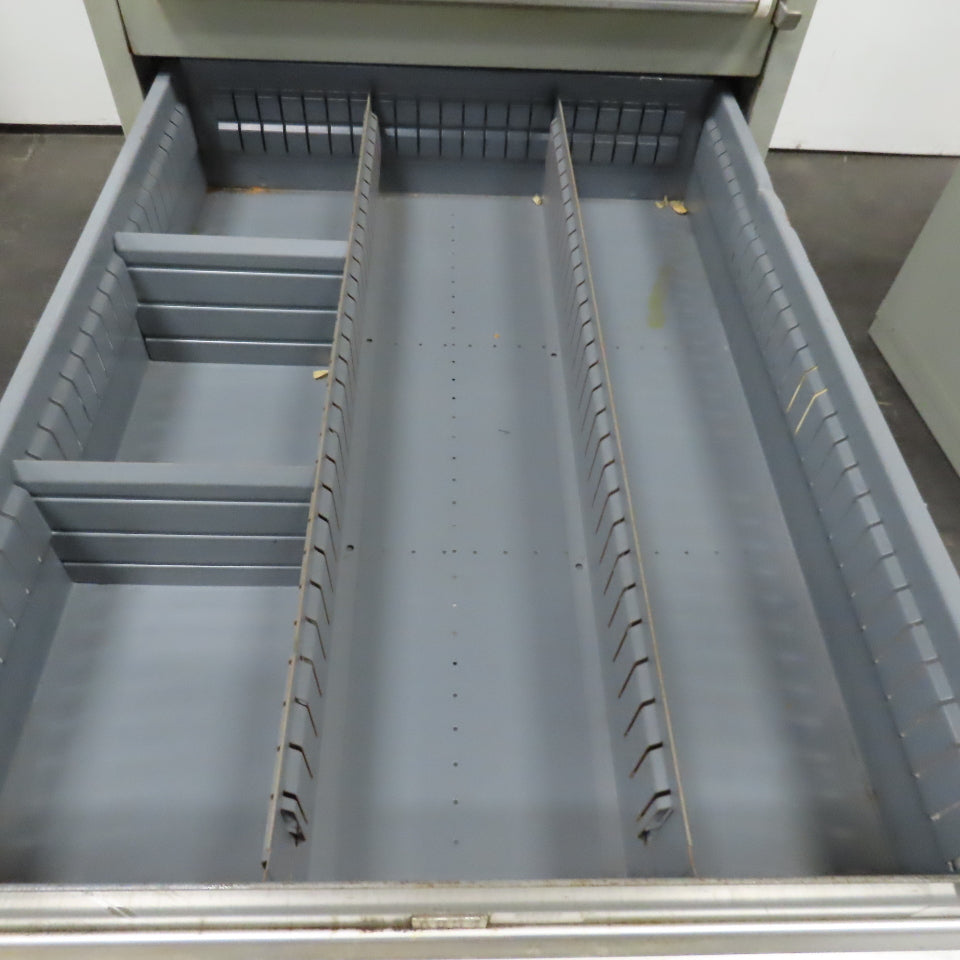Stanley Vidmar 8 Drawer Small Parts Tools Storage Shop Cabinet 22.5" x 28" x 59"