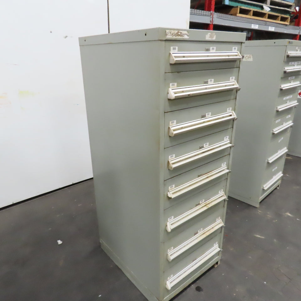 Stanley Vidmar 8 Drawer Small Parts Tools Storage Shop Cabinet 22.5" x 28" x 59"
