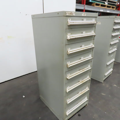Stanley Vidmar 8 Drawer Small Parts Tools Storage Shop Cabinet 22.5" x 28" x 59"