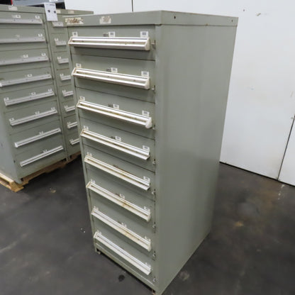 Stanley Vidmar 8 Drawer Small Parts Tools Storage Shop Cabinet 22.5" x 28" x 59"