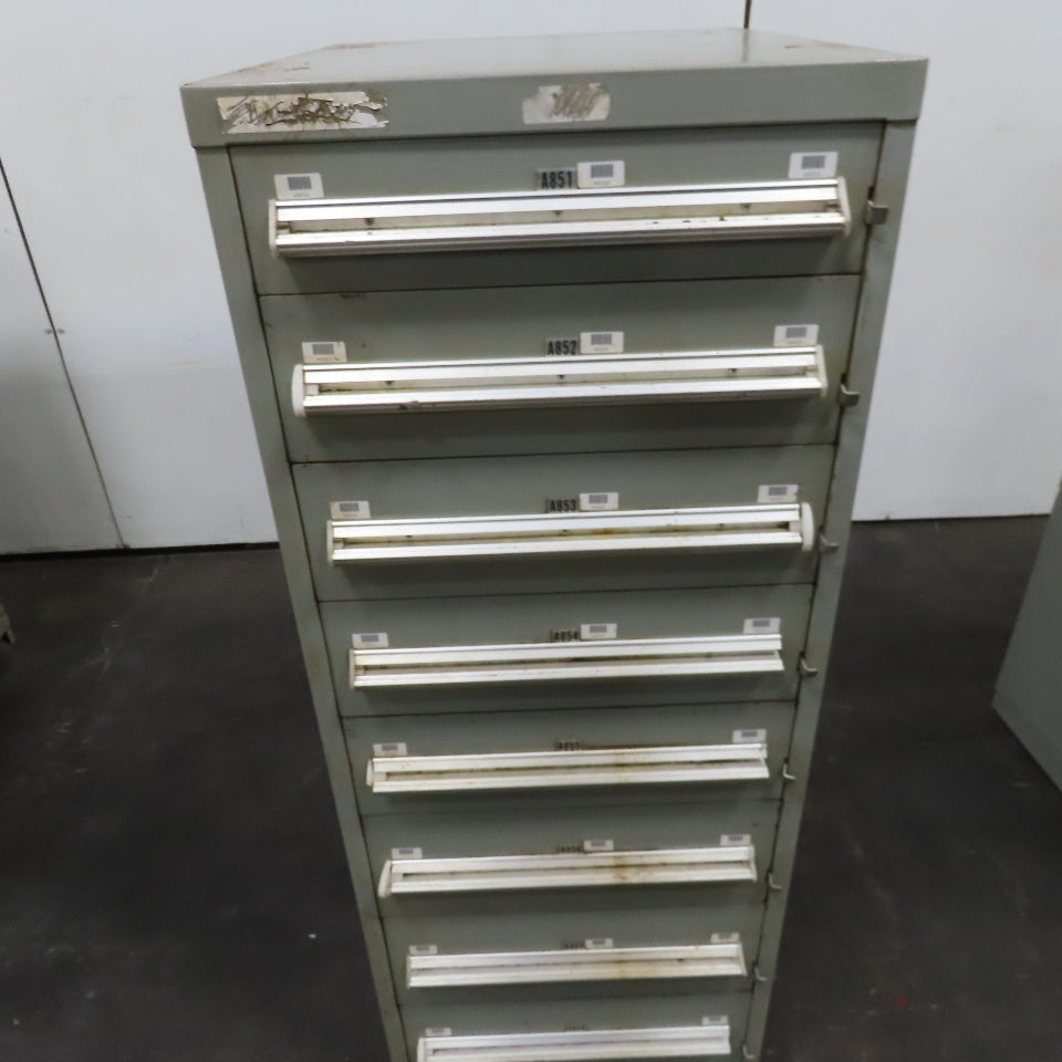 Stanley Vidmar 8 Drawer Small Parts Tools Storage Shop Cabinet 22.5" x 28" x 59"