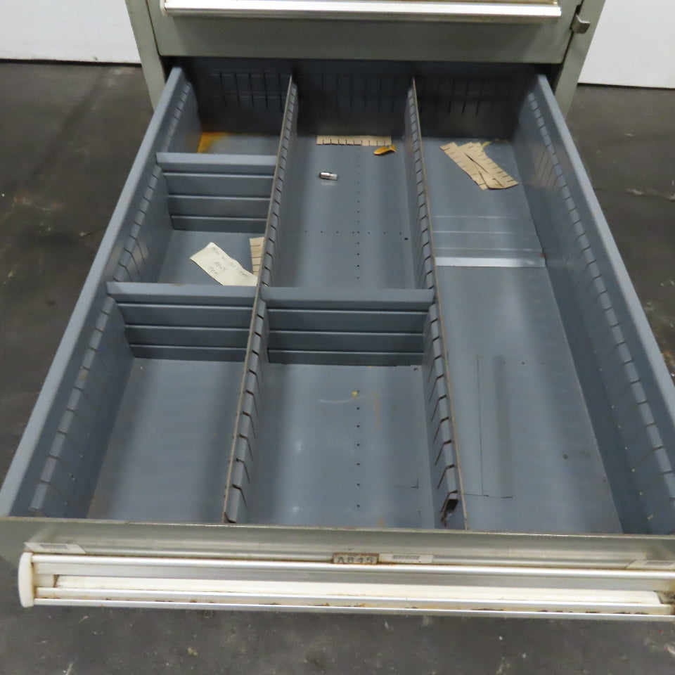 Stanley Vidmar 8 Drawer Small Parts Tools Storage Shop Cabinet 22.5" x 28" x 59"