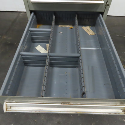Stanley Vidmar 8 Drawer Small Parts Tools Storage Shop Cabinet 22.5" x 28" x 59"