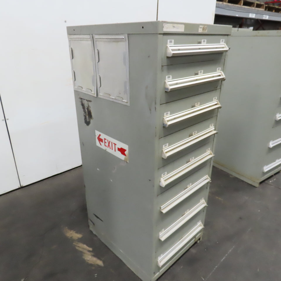 Stanley Vidmar 8 Drawer Small Parts Tools Storage Shop Cabinet 22.5" x 28" x 59"
