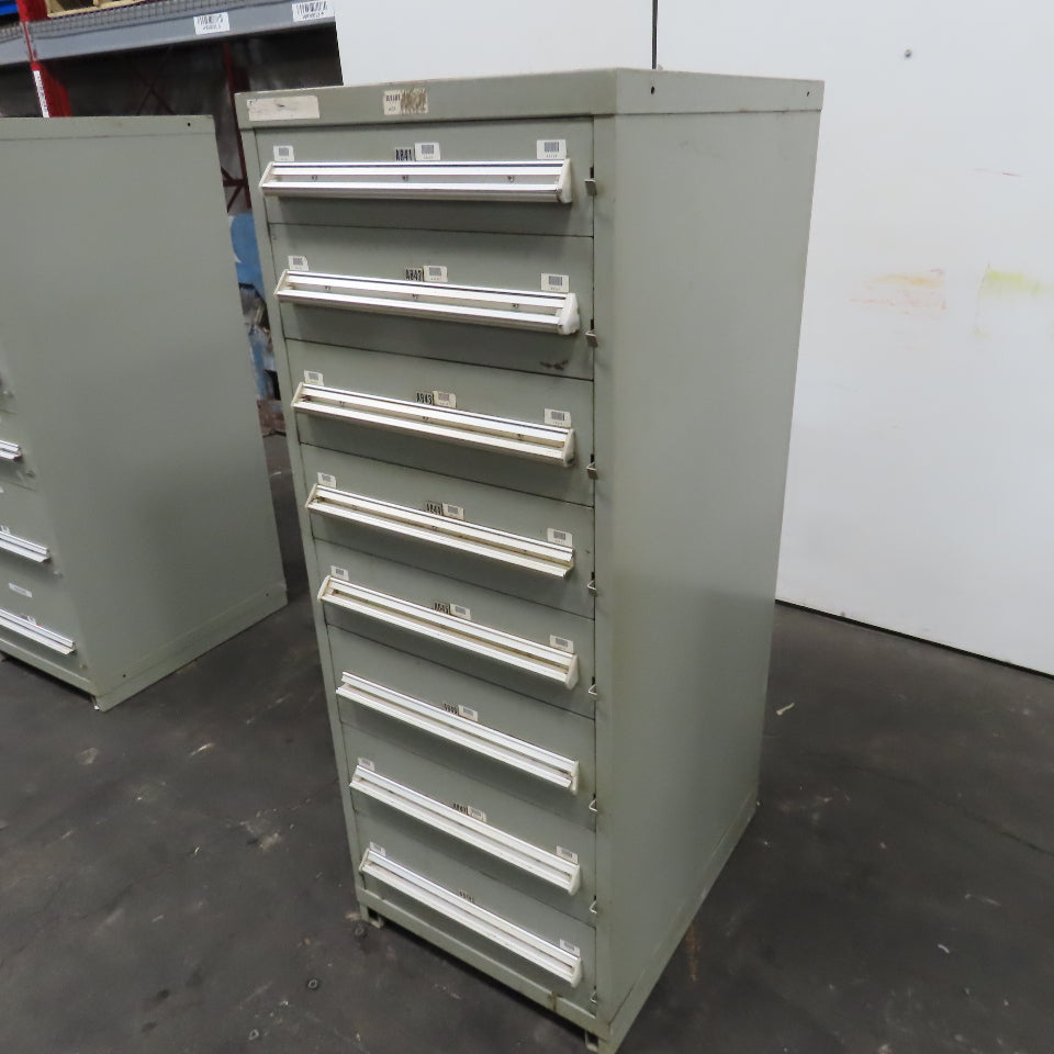 Stanley Vidmar 8 Drawer Small Parts Tools Storage Shop Cabinet 22.5" x 28" x 59"