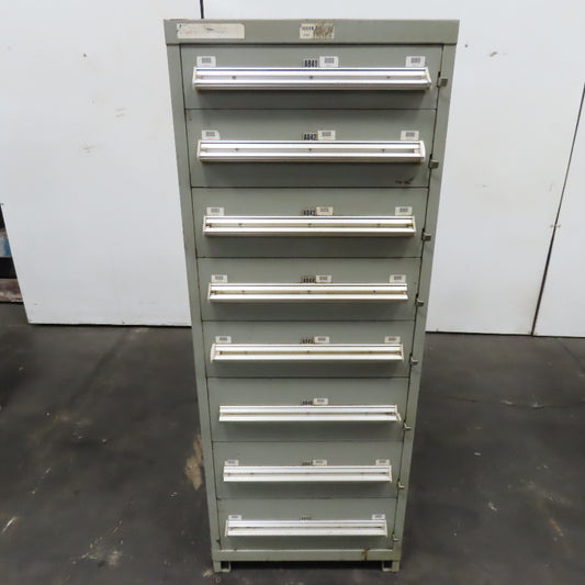 Stanley Vidmar 8 Drawer Small Parts Tools Storage Shop Cabinet 22.5" x 28" x 59"