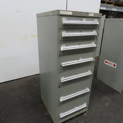 Stanley Vidmar 7 Drawer Small Parts Tools Storage Shop Cabinet 22.5" x 28" x 59"