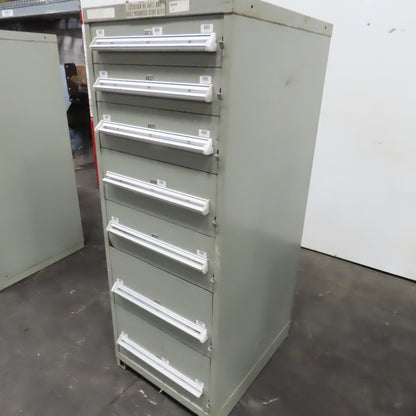 Stanley Vidmar 7 Drawer Small Parts Tools Storage Shop Cabinet 22.5" x 28" x 59"