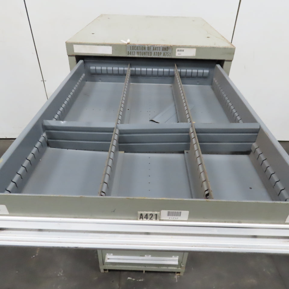 Stanley Vidmar 7 Drawer Small Parts Tools Storage Shop Cabinet 22.5" x 28" x 59"