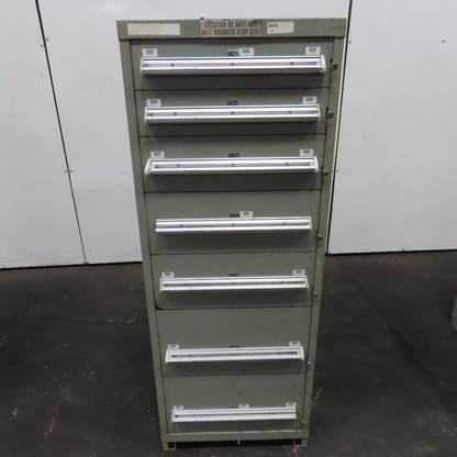 Stanley Vidmar 7 Drawer Small Parts Tools Storage Shop Cabinet 22.5" x 28" x 59"