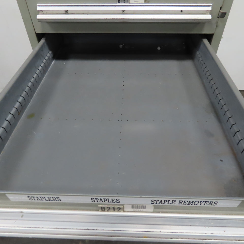 Stanley Vidmar 7 Drawer Small Parts Tools Storage Shop Cabinet 22.5" x 28" x 59"