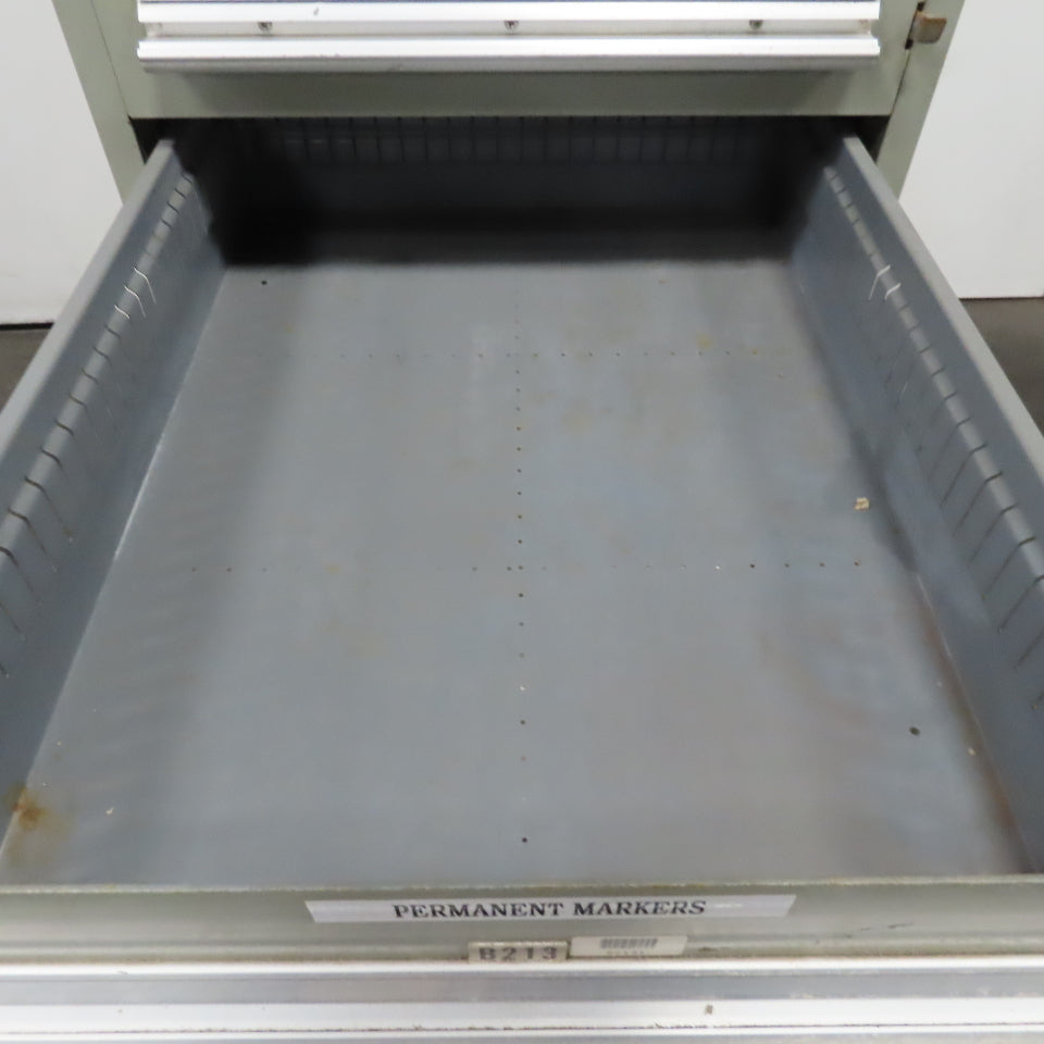 Stanley Vidmar 7 Drawer Small Parts Tools Storage Shop Cabinet 22.5" x 28" x 59"