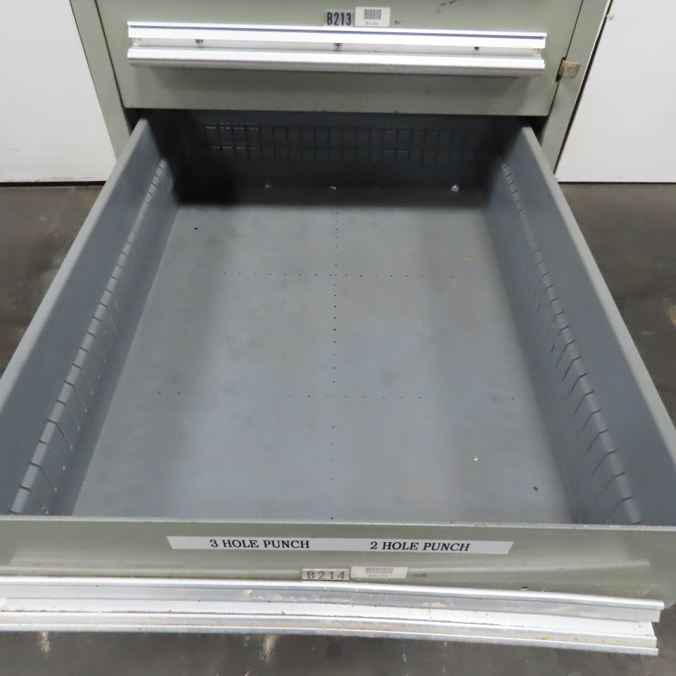 Stanley Vidmar 7 Drawer Small Parts Tools Storage Shop Cabinet 22.5" x 28" x 59"