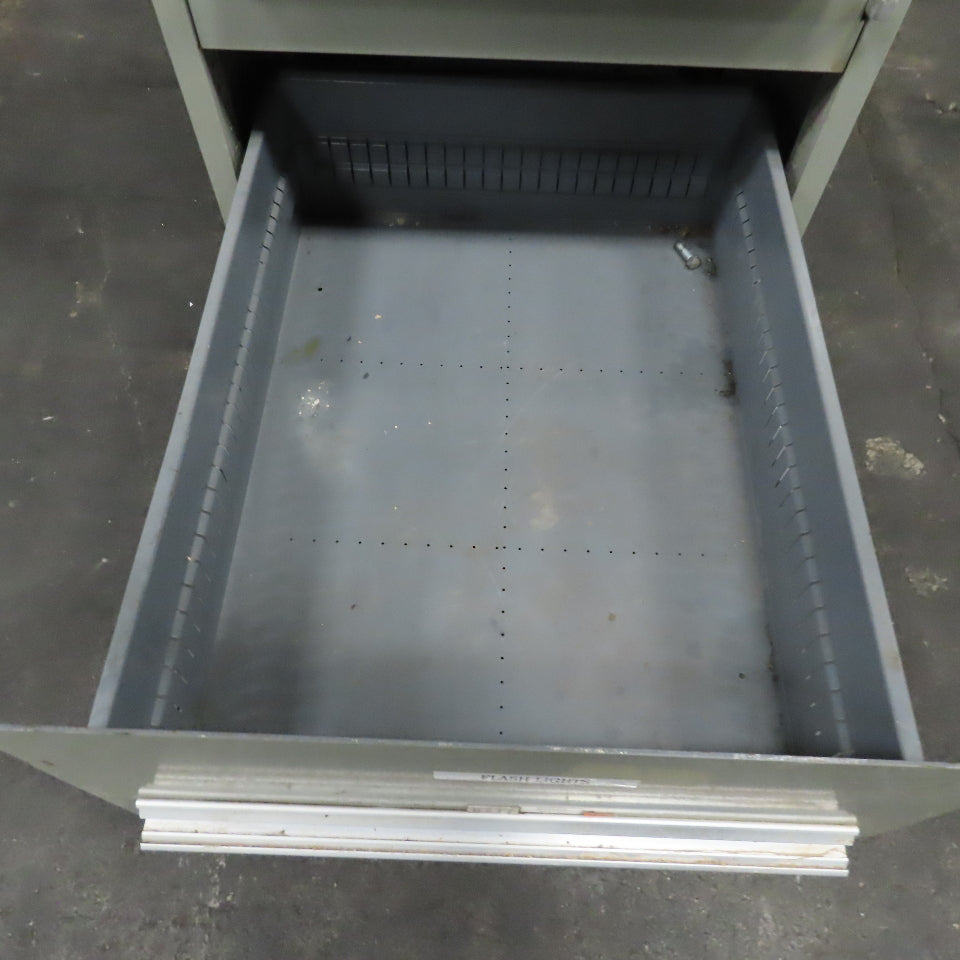 Stanley Vidmar 7 Drawer Small Parts Tools Storage Shop Cabinet 22.5" x 28" x 59"