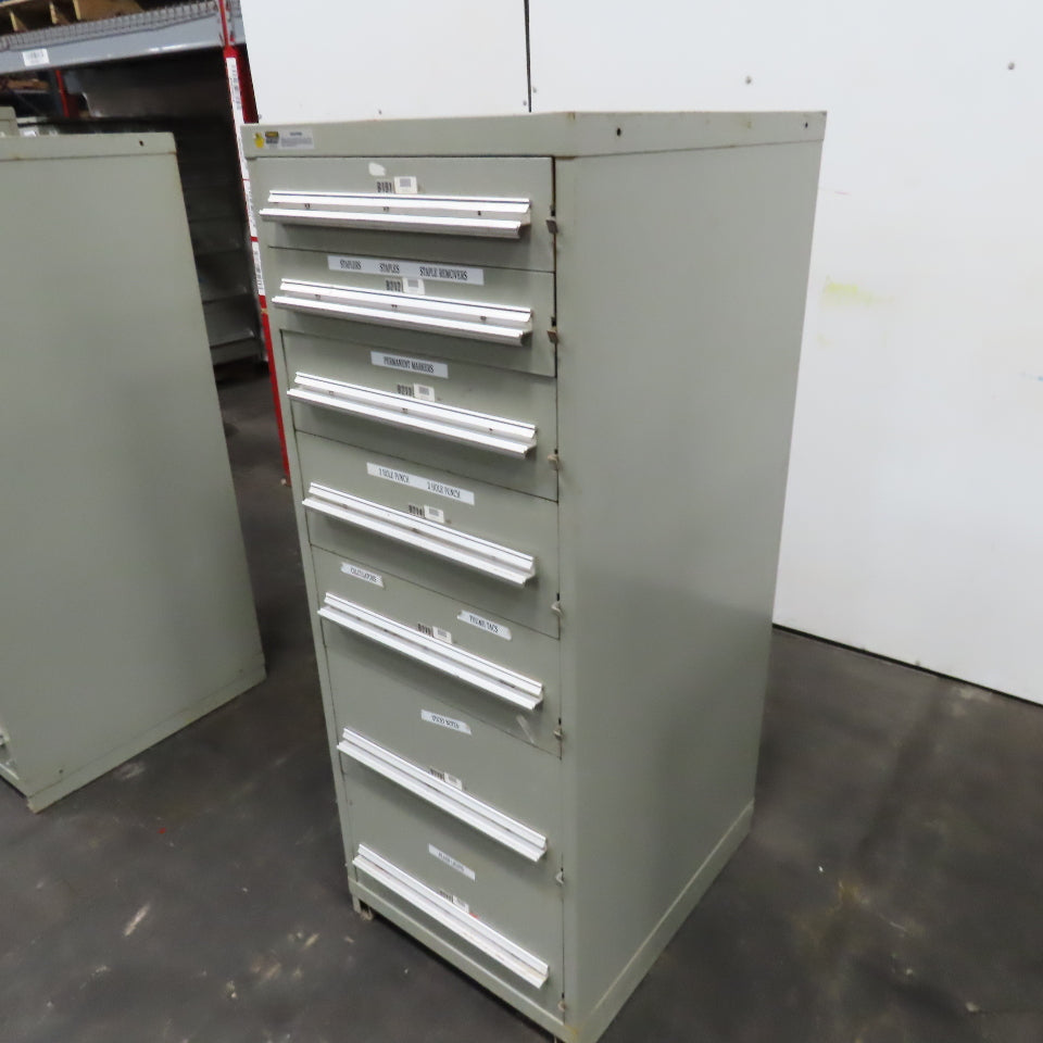 Stanley Vidmar 7 Drawer Small Parts Tools Storage Shop Cabinet 22.5" x 28" x 59"