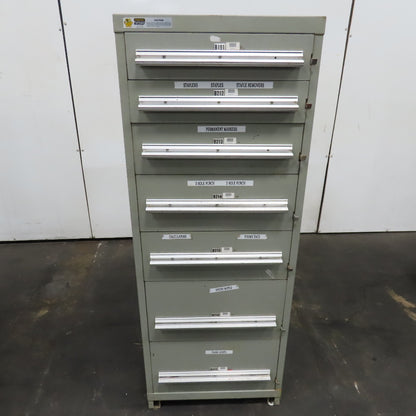 Stanley Vidmar 7 Drawer Small Parts Tools Storage Shop Cabinet 22.5" x 28" x 59"