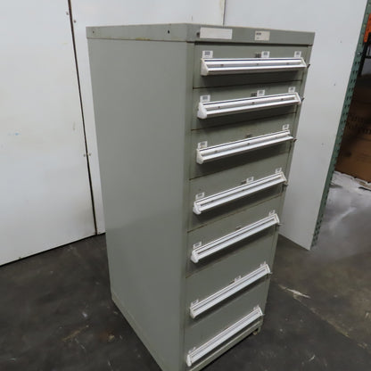 Stanley Vidmar 7 Drawer Small Parts Tools Storage Shop Cabinet 22.5" x 28" x 59"