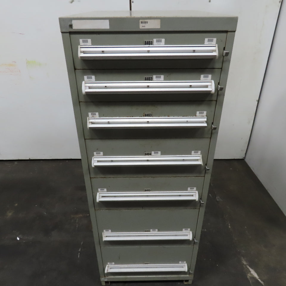 Stanley Vidmar 7 Drawer Small Parts Tools Storage Shop Cabinet 22.5" x 28" x 59"