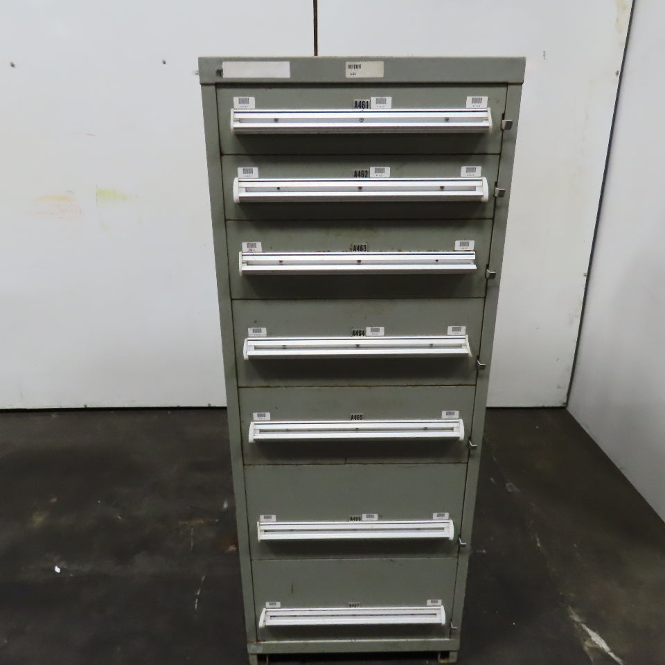 Stanley Vidmar 7 Drawer Small Parts Tools Storage Shop Cabinet 22.5" x 28" x 59"
