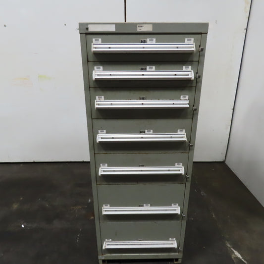 Stanley Vidmar 7 Drawer Small Parts Tools Storage Shop Cabinet 22.5" x 28" x 59"