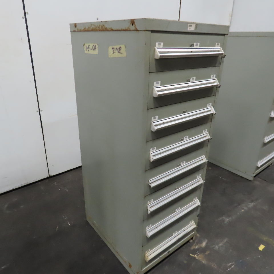 Stanley Vidmar 8 Drawer Small Parts Tools Storage Shop Cabinet 22.5" x 28" x 59"