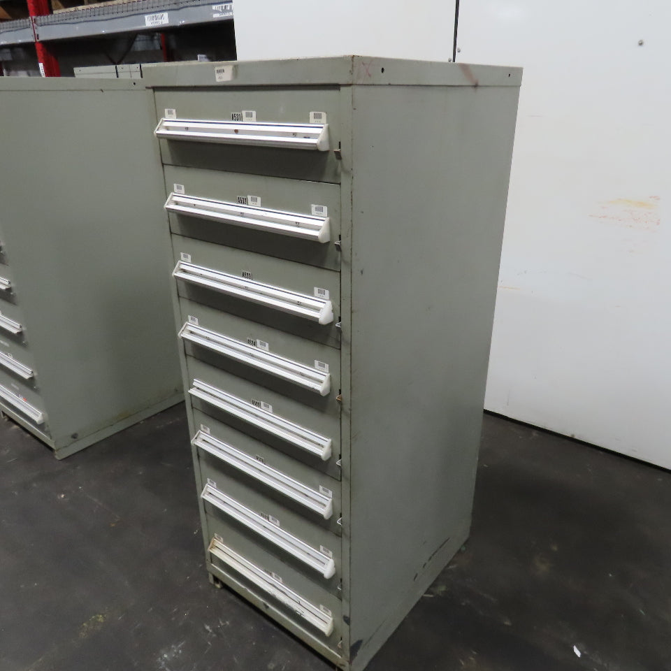 Stanley Vidmar 8 Drawer Small Parts Tools Storage Shop Cabinet 22.5" x 28" x 59"