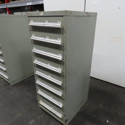 Stanley Vidmar 8 Drawer Small Parts Tools Storage Shop Cabinet 22.5" x 28" x 59"