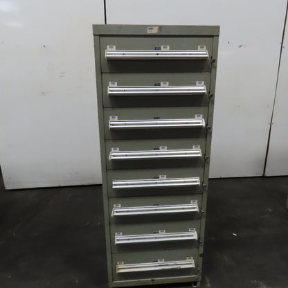 Stanley Vidmar 8 Drawer Small Parts Tools Storage Shop Cabinet 22.5" x 28" x 59"