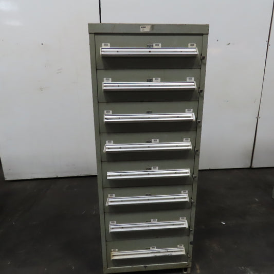 Stanley Vidmar 8 Drawer Small Parts Tools Storage Shop Cabinet 22.5" x 28" x 59"