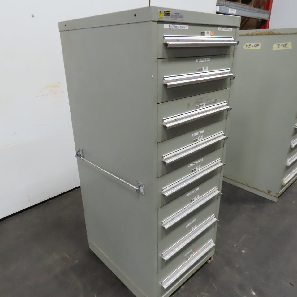 Stanley Vidmar 8 Drawer Small Parts Tools Storage Shop Cabinet 22.5" x 28" x 59"