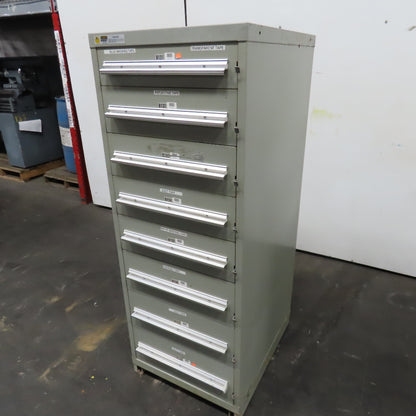 Stanley Vidmar 8 Drawer Small Parts Tools Storage Shop Cabinet 22.5" x 28" x 59"