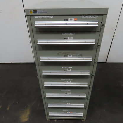 Stanley Vidmar 8 Drawer Small Parts Tools Storage Shop Cabinet 22.5" x 28" x 59"