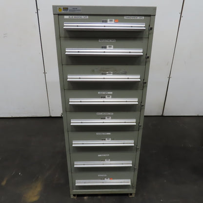 Stanley Vidmar 8 Drawer Small Parts Tools Storage Shop Cabinet 22.5" x 28" x 59"