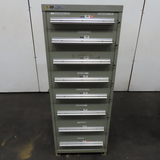 Stanley Vidmar 8 Drawer Small Parts Tools Storage Shop Cabinet 22.5" x 28" x 59"