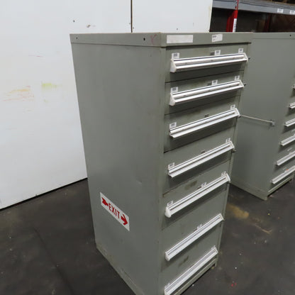 Stanley Vidmar 7 Drawer Small Parts Tools Storage Shop Cabinet 22.5" x 28" x 59"