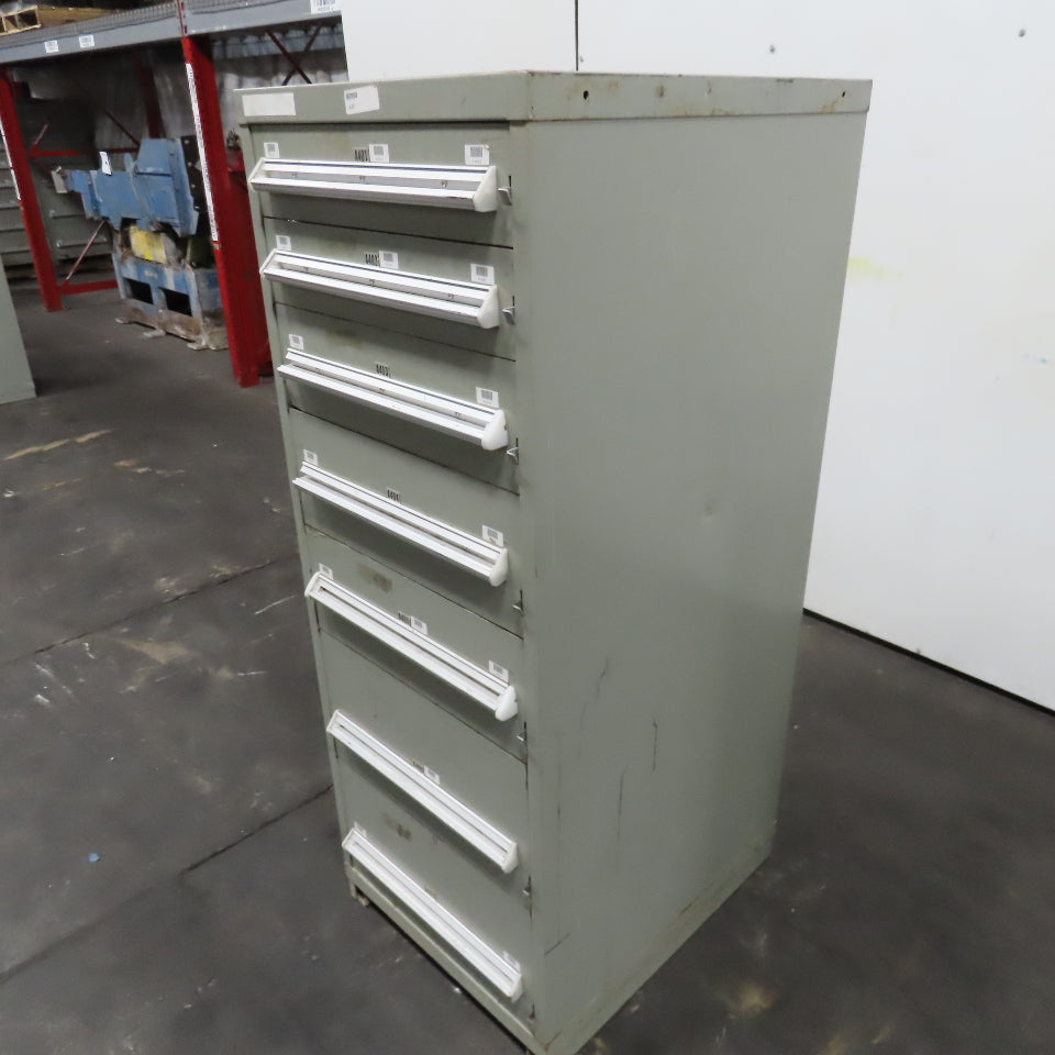 Stanley Vidmar 7 Drawer Small Parts Tools Storage Shop Cabinet 22.5" x 28" x 59"