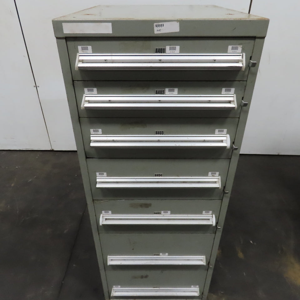 Stanley Vidmar 7 Drawer Small Parts Tools Storage Shop Cabinet 22.5" x 28" x 59"