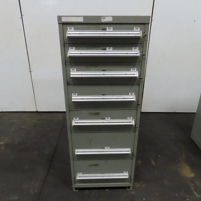 Stanley Vidmar 7 Drawer Small Parts Tools Storage Shop Cabinet 22.5" x 28" x 59"