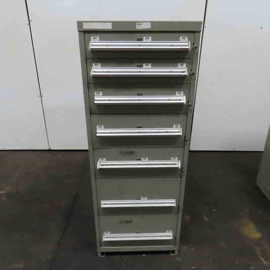 Stanley Vidmar 7 Drawer Small Parts Tools Storage Shop Cabinet 22.5" x 28" x 59"
