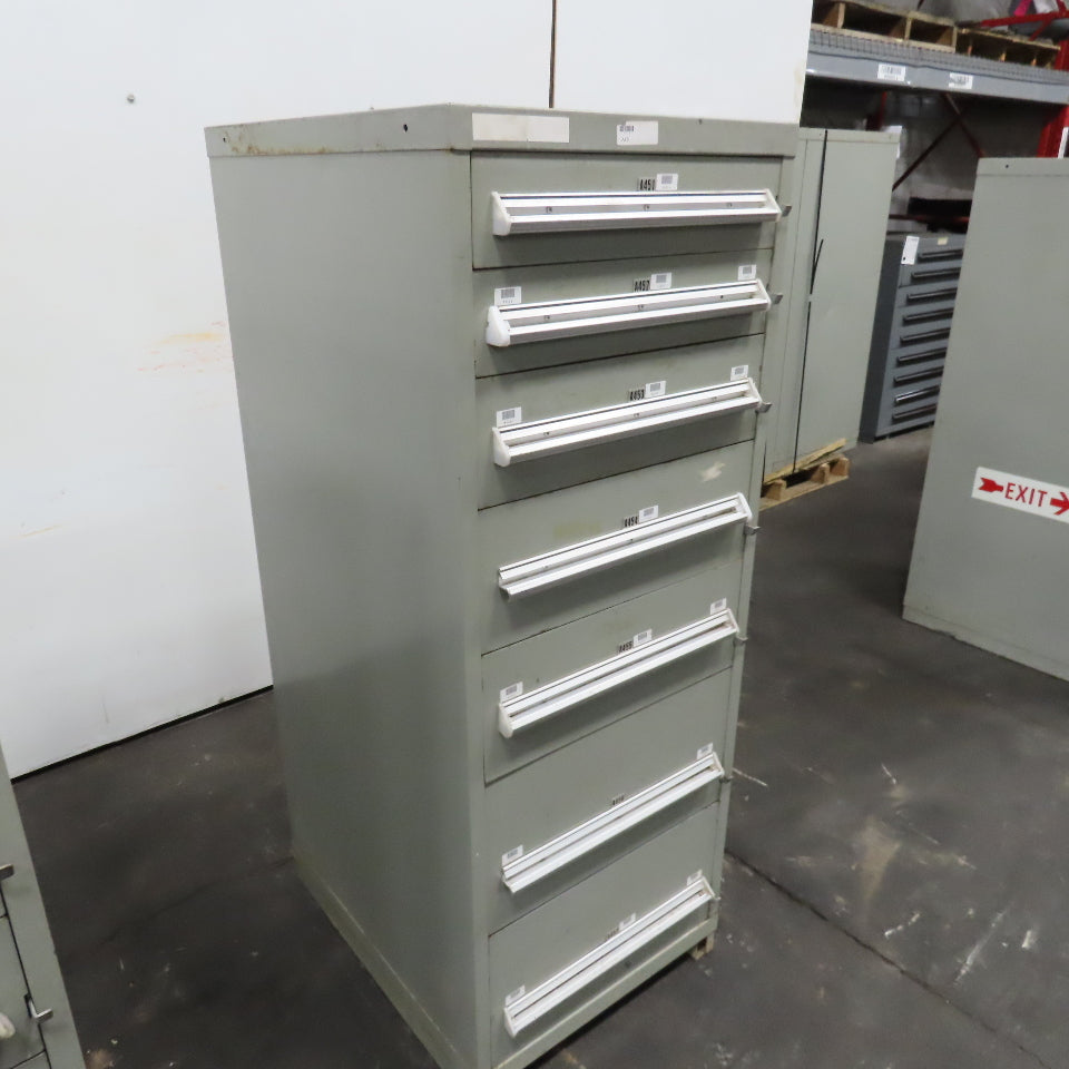 Stanley Vidmar 7 Drawer Small Parts Tools Storage Shop Cabinet 22.5" x 28" x 59"