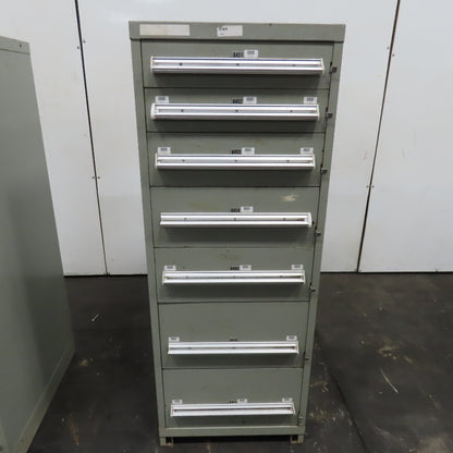 Stanley Vidmar 7 Drawer Small Parts Tools Storage Shop Cabinet 22.5" x 28" x 59"