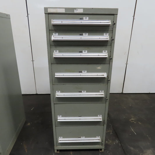 Stanley Vidmar 7 Drawer Small Parts Tools Storage Shop Cabinet 22.5" x 28" x 59"