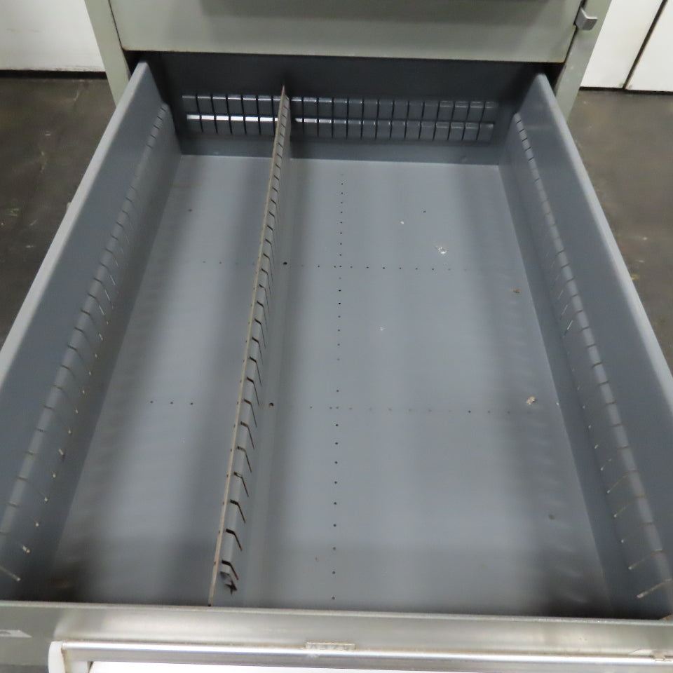 Stanley Vidmar 7 Drawer Small Parts Tools Storage Shop Cabinet 22.5" x 28" x 59"