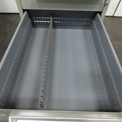 Stanley Vidmar 7 Drawer Small Parts Tools Storage Shop Cabinet 22.5" x 28" x 59"