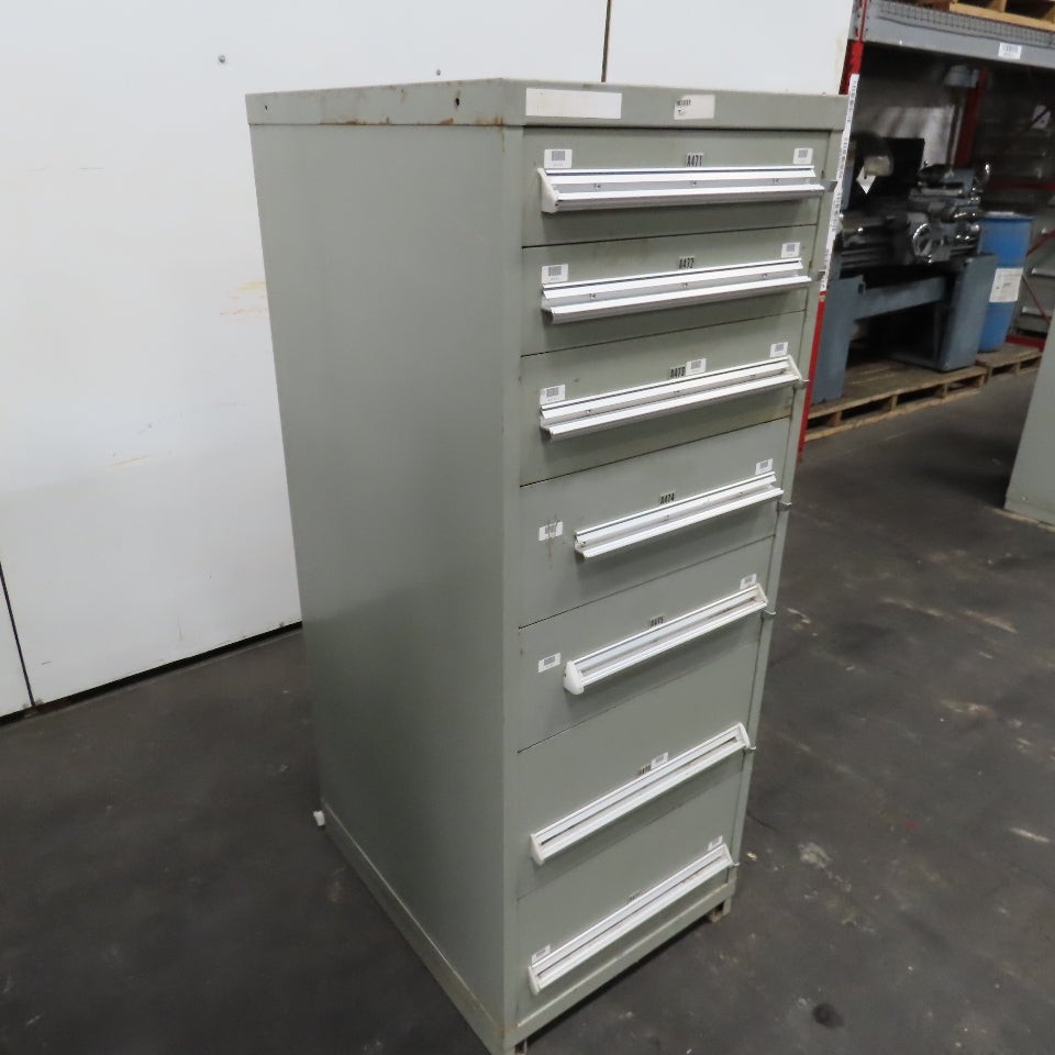 Stanley Vidmar 7 Drawer Small Parts Tools Storage Shop Cabinet 22.5" x 28" x 59"