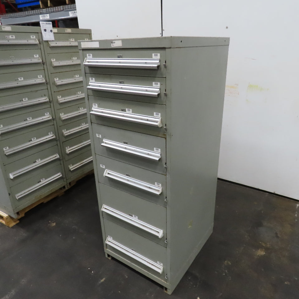 Stanley Vidmar 7 Drawer Small Parts Tools Storage Shop Cabinet 22.5" x 28" x 59"