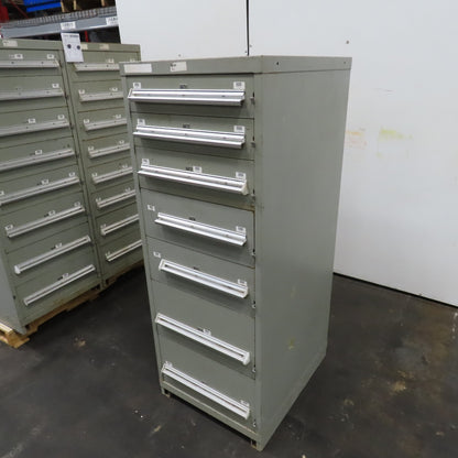 Stanley Vidmar 7 Drawer Small Parts Tools Storage Shop Cabinet 22.5" x 28" x 59"