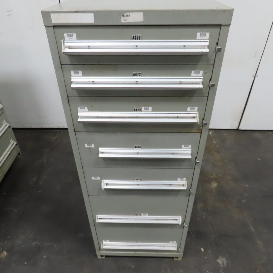 Stanley Vidmar 7 Drawer Small Parts Tools Storage Shop Cabinet 22.5" x 28" x 59"