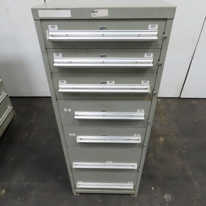 Stanley Vidmar 7 Drawer Small Parts Tools Storage Shop Cabinet 22.5" x 28" x 59"